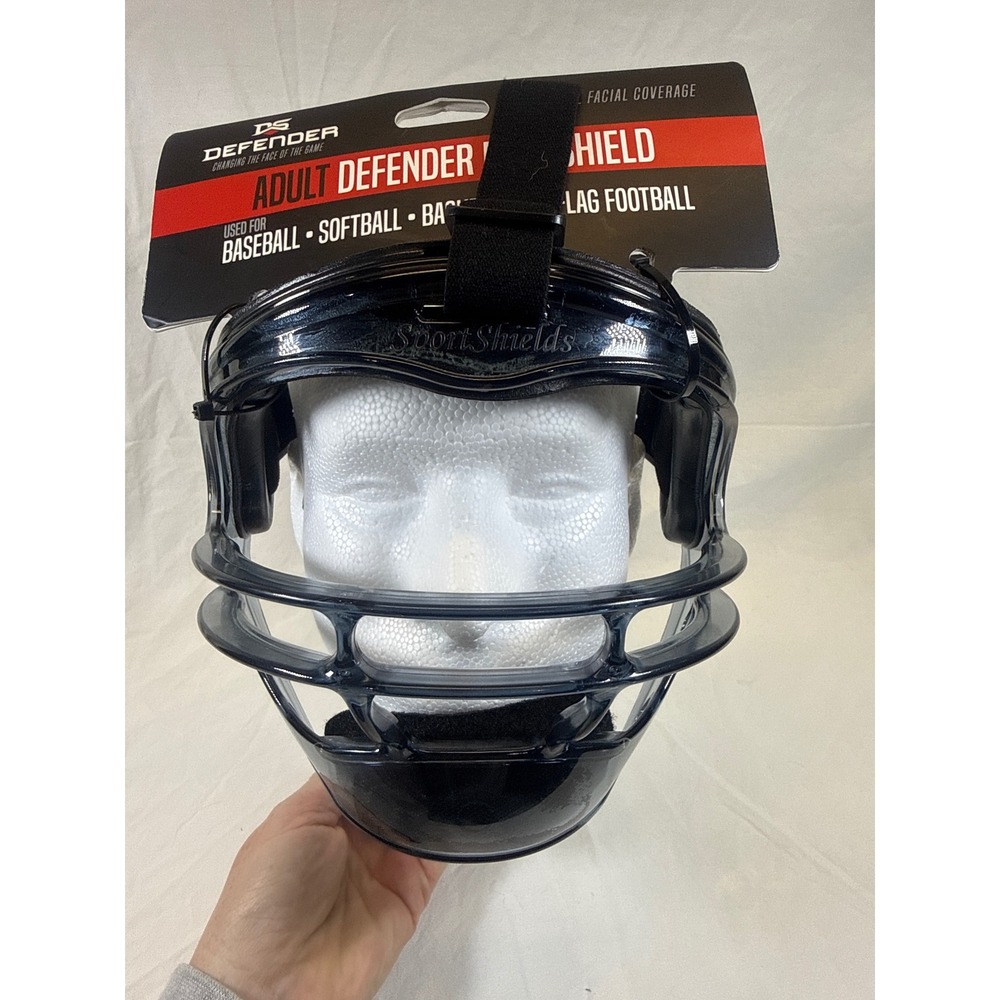 Defender SportShields Adult Face Shield Fielder Mask Black Baseball Softball